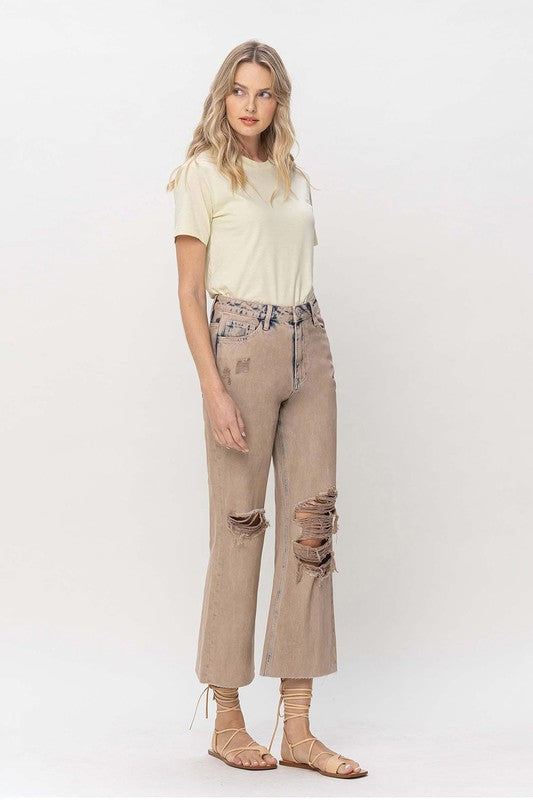 90's Vintage Crop Flare Jeans