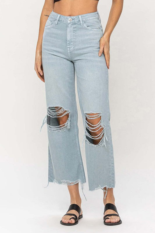 90's Vintage Crop Flare Jeans