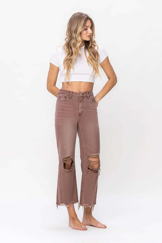 90's Vintage Crop Flare Jeans