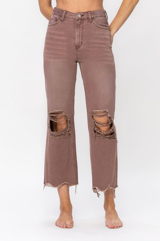 90's Vintage Crop Flare Jeans