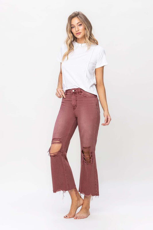 90's Vintage Crop Flare Jeans