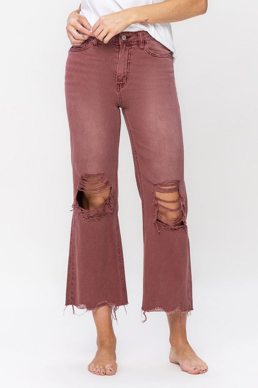 90's Vintage Crop Flare Jeans