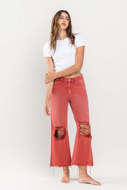 90's Vintage Crop Flare Jeans