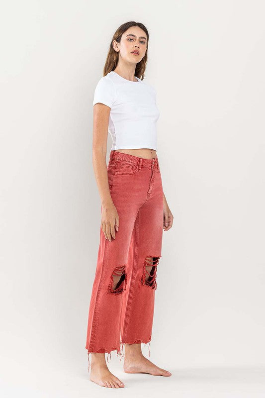 90's Vintage Crop Flare Jeans