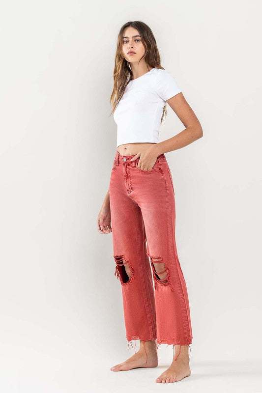 90's Vintage Crop Flare Jeans