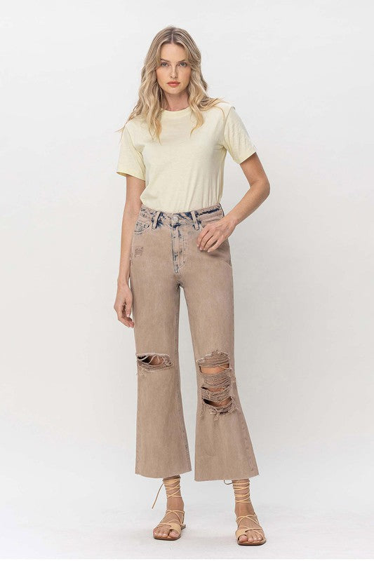 90's Vintage Crop Flare Jeans