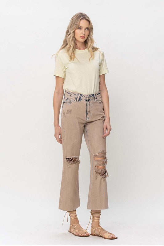 90's Vintage Crop Flare Jeans